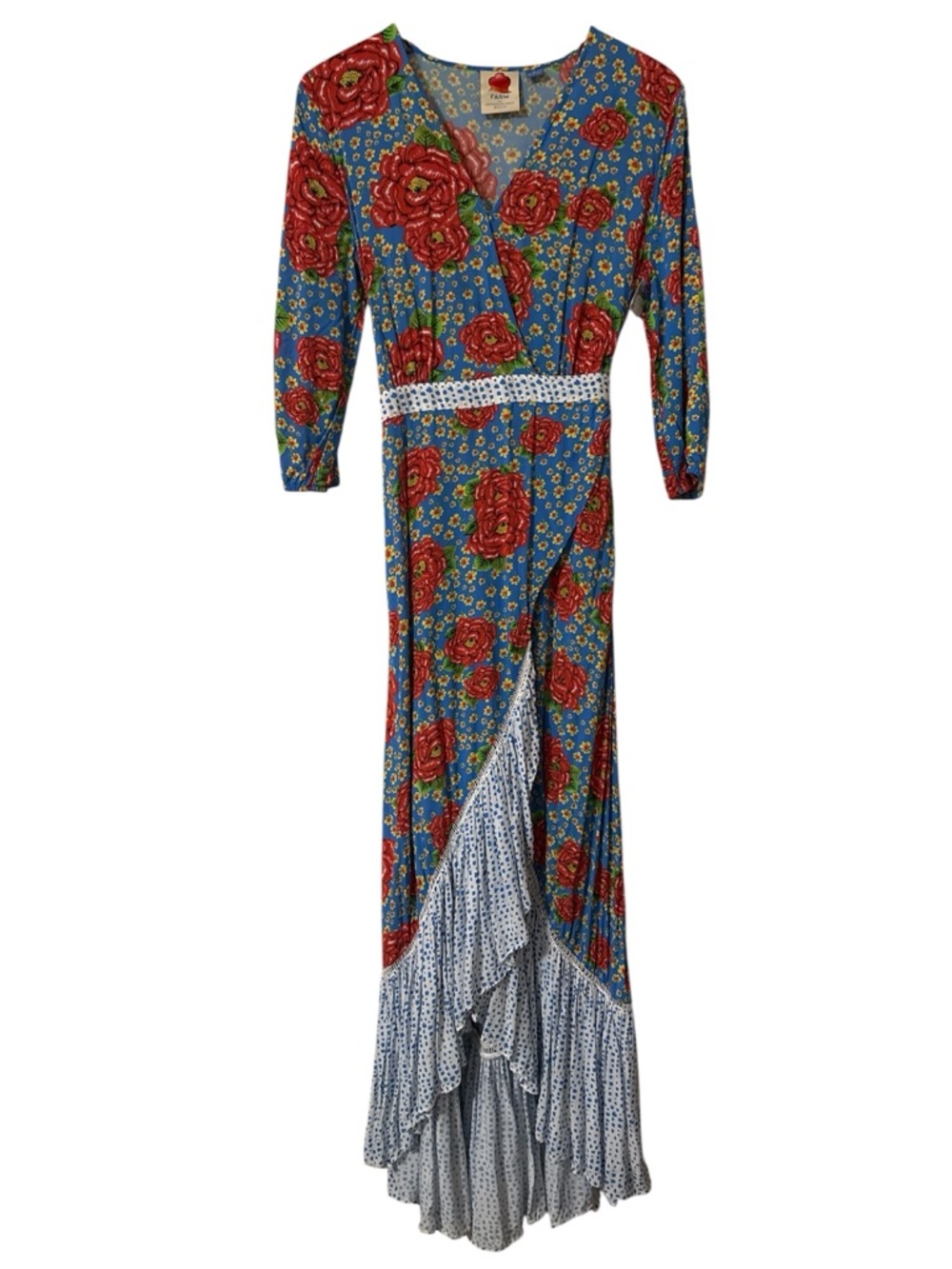 Farm Rio x Anthropologie Susanne Maxi Wrap Dress Sz Medium HTF - Picture 6 of 12